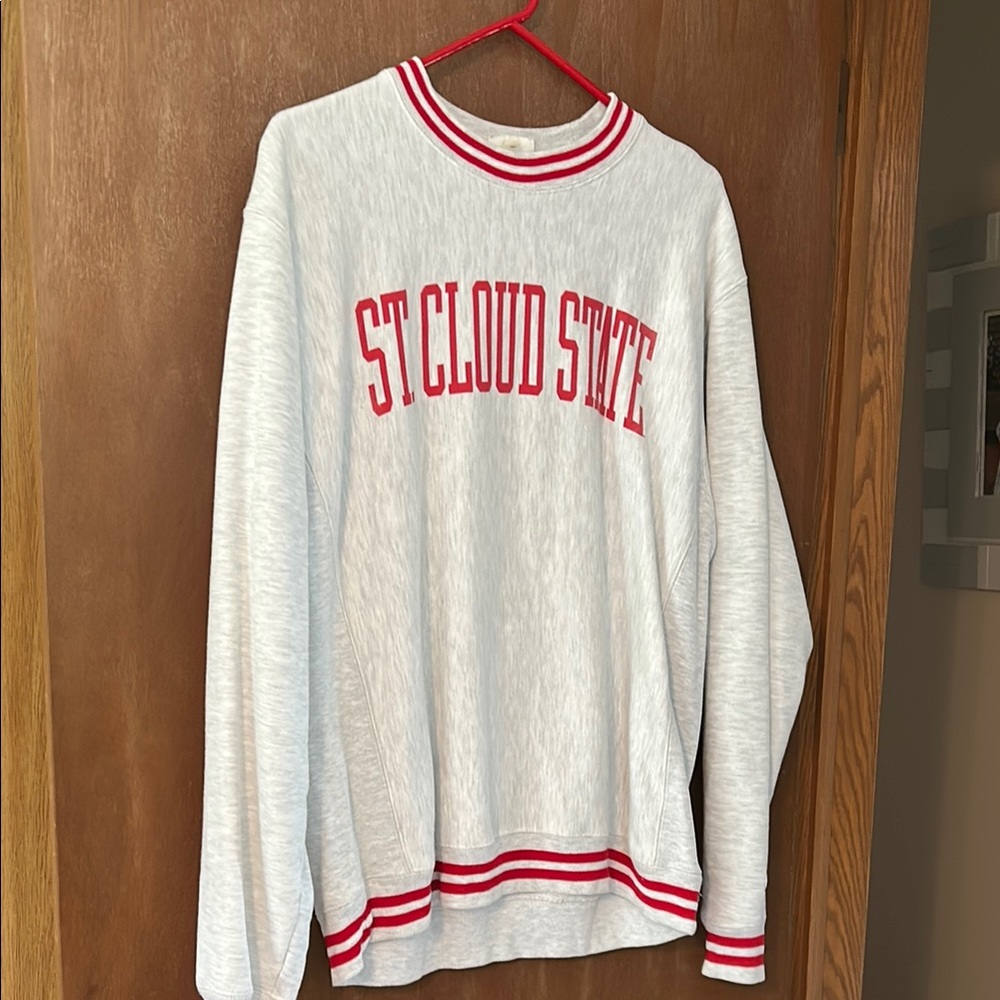 Gray and Red St. Cloud State Sweatshirt